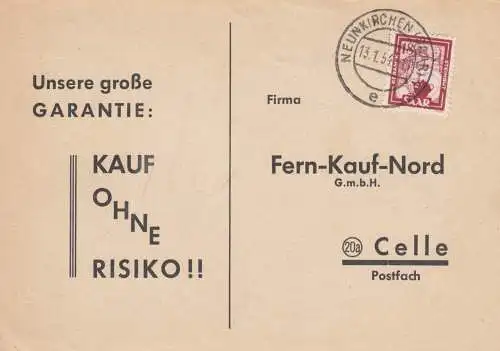 Carte postale de Neunkirchen 1953 à Celle