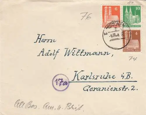 Brief München 1948 nach Karlsruhe