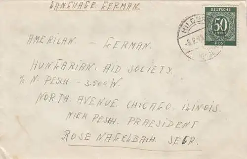 Brief 1948 aus Hilders/Fulda nach Ilinois/Chicago/USA