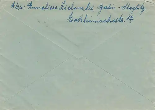Brief 1957: Luftpost Berlin nach Freiburg