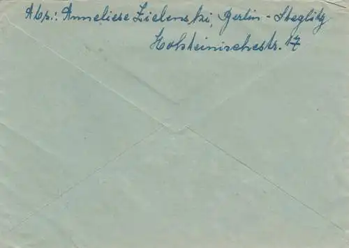 Brief 1957: Luftpost Berlin nach Freiburg