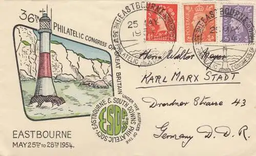 1954 Eastbourne to Karl-Marx-Ville / RDA