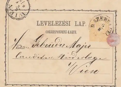 1873: post card Szerdahelly to Wien