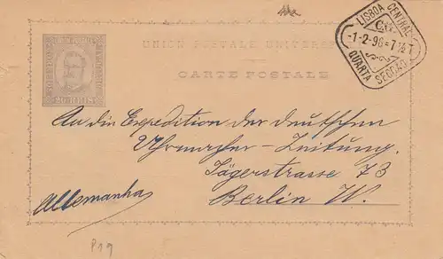 1896: post card Lisboa to Berlin