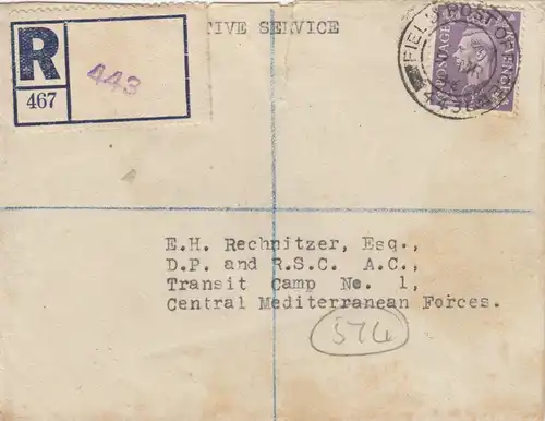 1946: Registered Field Post service, RAF