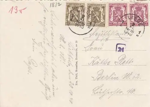 1940: post card Liége to Berlin