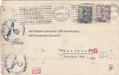 1942: Madrid to Dortmund, censor