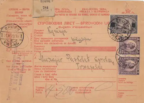 1923: parcel card 1923