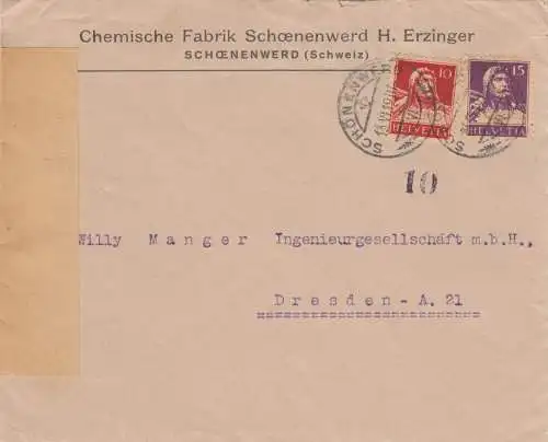 1919: Schoenenwerd nach Dresden, geöffnet