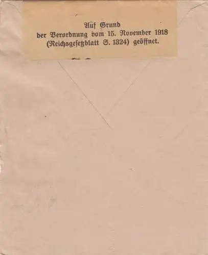 1919: Schoenenwerd nach Dresden, geöffnet