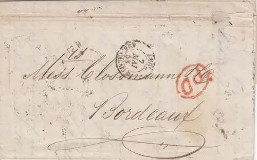 1858: letter London to Bordeaux