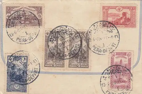 1914: letter Poste Ottomanes to Stuttgart