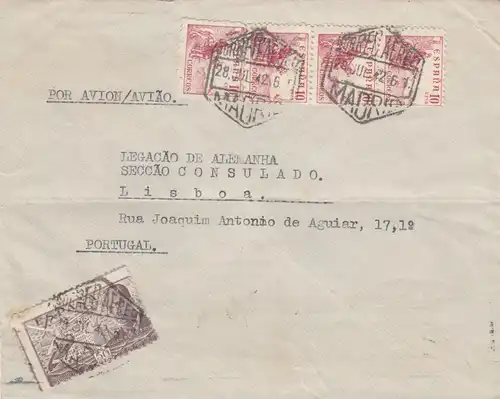 5x lettre: 1942/44: Madrid to Deutsches Message in Lisboa, centorship