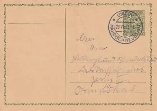 1932: 2x post card Leitmeritz/Unicov to Prag