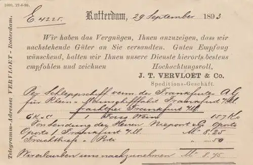 1893: post card Rotterdam to Kitzingen