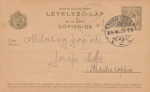 1906: post card Zagreb