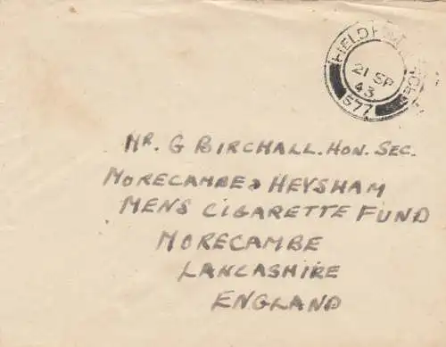 1943: Field post office 577 (north Africa) to Morecame, Lancashire