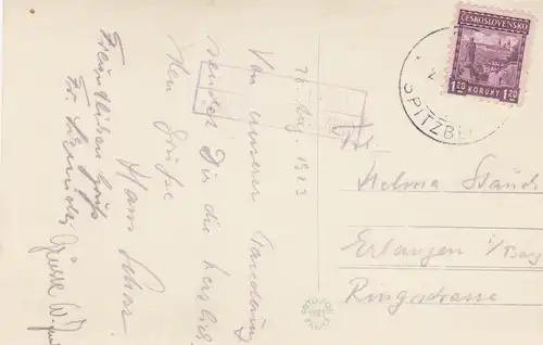 1923: post card Spitzberg après Erlangen