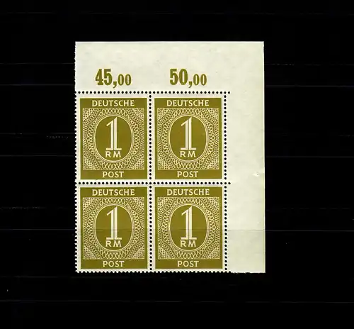 MiNr. 937y, **, postfrischer Viererblock, Eckrand