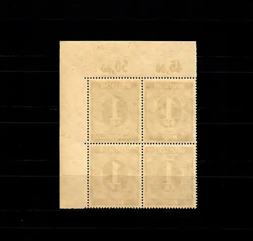 MiNr. 937y, **, postfrischer Viererblock, Eckrand