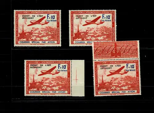 Dt. Besetzung II. WK: Frankreich: MiNr. V, **, PF I, II, III, IV, BPP Signatur