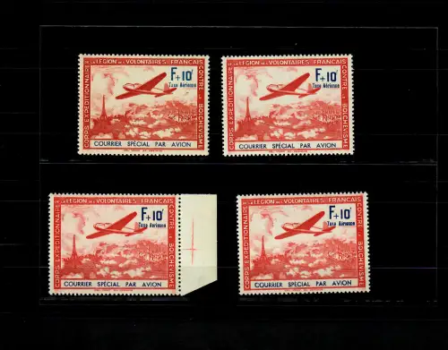 Dt. Besetzung II. WK: Frankreich: MiNr. III, **, PF I, II, III, IV, Krischke