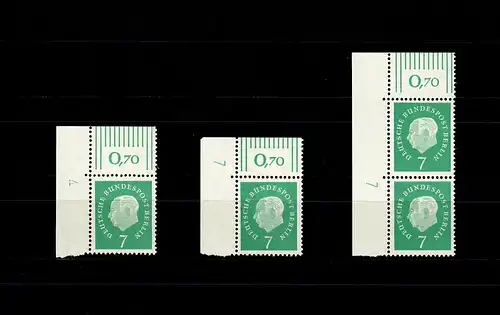 Berlin: MiNr. 182 Dz, ** postfrisch. 3x DKZ, verschiedene Stellungen