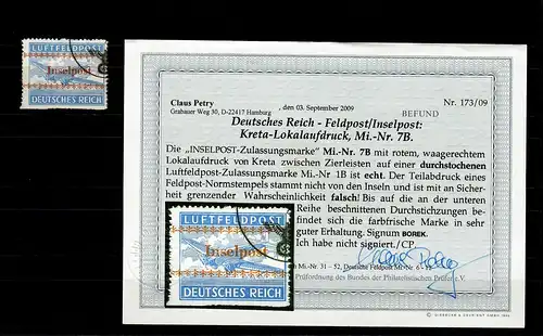 Poste de champ: MiNr. 7B, marque authentique et bien conservée, cacheté, résultat BPP