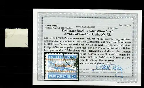 Poste de champ: MiNr. 7B, marque authentique et bien conservée, cacheté, résultat BPP