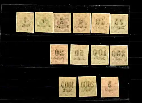 Wurtemberg: Min. 171-183U, kpl. imperfections d'essai *