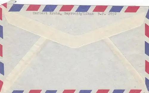 1954: air mail Beyrouth to Frankfurt