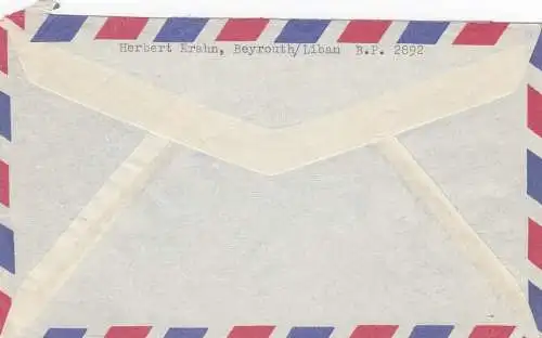 1954: air mail Beyrouth to Frankfurt