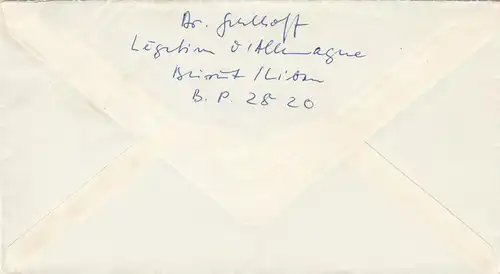 1958: air mail Lufthansa Beyrouth to Bonn