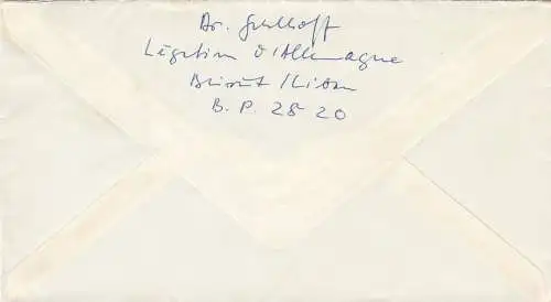 1958: air mail Lufthansa Beyrouth to Bonn