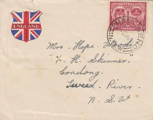 1945: letter Wallsend to Australia Londong, Sweed Rivert NSW