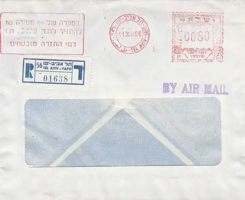 1968: registered air mail Tel Aviv