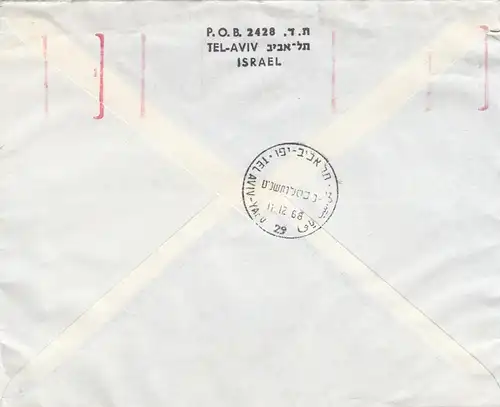 1968: registered air mail Tel Aviv