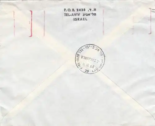 1968: registered air mail Tel Aviv