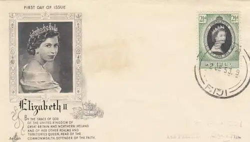 1953: FDC Elizabeth II, Fiji,