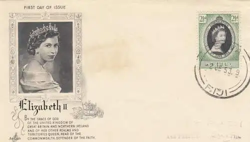 1953: FDC Elizabeth II, Fiji, 