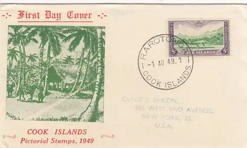 1949: Rarotong FDC to New York