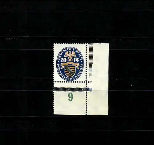DR: MiNr. 377, Eckrand E3 auf Heftchenbogen Nr. 9, postfrisch, **