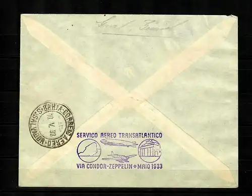 Volkshelp Saar, 3x recommandé Sarrebruck, comte Zeppelin jusqu'à Recif jusqu 'au Bahia