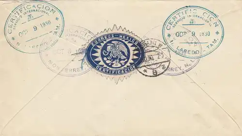 1930: Registered letter Monterrey to Berlin