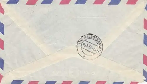 air mail 1955 to Seifen- und Parfumfabrik Hall/Saale