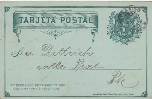 1897: Post card Valparaiso, Deutscher Musikverein