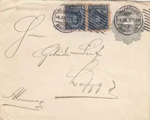 1912: letter Valparaiso/Maritima to Leipzig