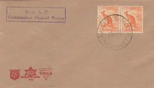 1946: letter R.A.A.F. /YMCA Concesion Postal Rates 