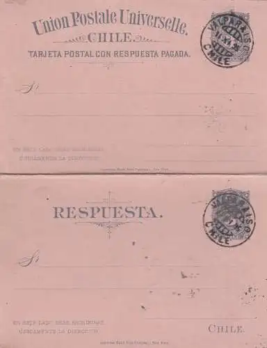 1895: post card with response cart Valparaiso