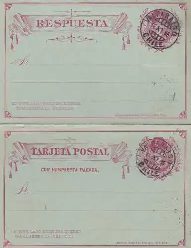 1896: post card with response cart Valparaiso